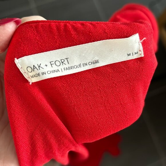 Oak + Fort Sleeveless Rust Orange Red Maxi Flowy Dress with Pockets - Picture 7 of 7